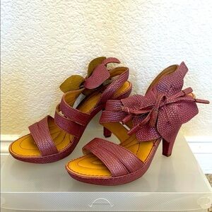 Mauve Strappy Snakeskin Heals by Born Crown